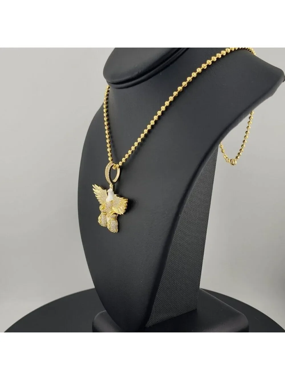 Sterling Silver 925 Flying Eagle Necklace with Two Money Bags – Bold & Symbolic